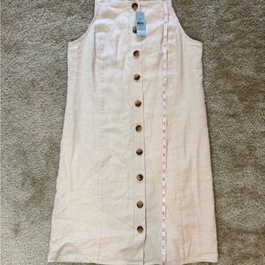 LOFT Cream cottagecore Sleeveless Buttoned dress: boho free spirited